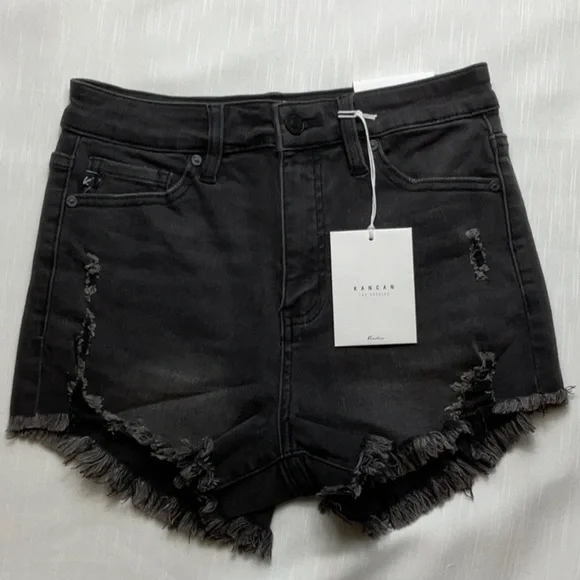 KanCan faded black high rise cutoff - Picture 2 of 9